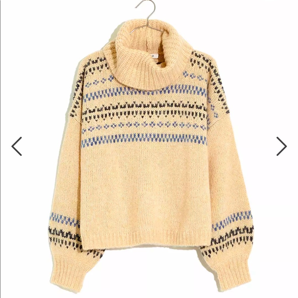 NWT Madewell Somervell Fair Isle Turtleneck Sweater